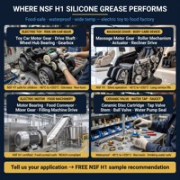 Gemuk Silikon Kelas Makanan NSF H1 NLGI 0 untuk Motor Mainan Elektrik, Kursi Pijat, Katup Keramik, Pompa Air, REACH, RoHS, OEM, Kustom