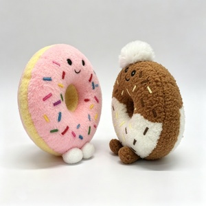 Customized Donut Plush Toy Set,<b>Cute</b> Food Themed Stuffed Animals with Sprinkles, Smiling Faces & Limbs - Product Image 2