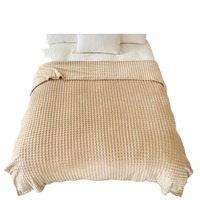 Selimut Bulu Kelinci Imitasi Tebal, Selimut Flanel Lembut dengan Kerajinan Bunga Potong untuk Musim Gugur Musim Dingin, Penggunaan di Kamar Tidur & Sofa & Grosir