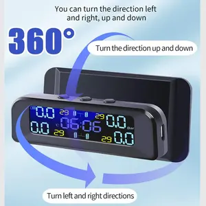 Système de surveillance de la pression des pneus (TPMS) intelligent pour voiture, alimentation solaire, affichage numérique LCD, alarme de sécurité automobile USB, capteur de pression des pneus - Product Image 2