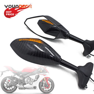 Rétroviseur latéral de <span class=keywords><strong>moto</strong></span> de série de vélo de Sport <span class=keywords><strong>avec</strong></span> clignotant intégré, rétroviseur latéral de <span class=keywords><strong>moto</strong></span> en Fiber de carbone pour Suzuki Yamaha - Product Image 3