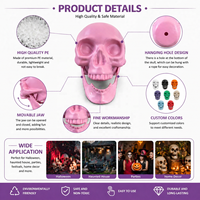 Crânes en plastique personnalisés pour Halloween, ornements suspendus avec mâchoire mobile pour décorations d'Halloween, maison hantée et décoration de fête à domicile