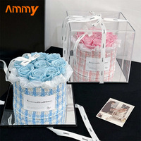 AM-PFE17A Ammy Bouquet de fleurs immortelles, rose préservée pour la Saint-Valentin et la fête des mères, cadeaux de Noël, boîtes cadeaux