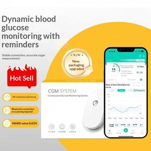 Moniteur dynamique <span class=keywords><strong>de</strong></span> <span class=keywords><strong>glycémie</strong></span>, <span class=keywords><strong>capteur</strong></span> CGM, suivi <span class=keywords><strong>continu</strong></span> du glucose sur 24 heures, application <span class=keywords><strong>de</strong></span> suivi des données, système <span class=keywords><strong>de</strong></span> surveillance continue du glucose - Product Image 6