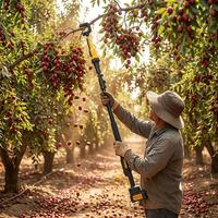 Meilleures ventes : Secoueur d'olives électrique sans fil 36V avec perche télescopique, cueilleur de fruits et secoueur d'arbres à vibration pour noix et pistaches