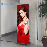 Panel LED Plegable HD para Interiores y Exteriores Gob P1.86 P2, Pantalla LED de 640 mm x 1920 mm para Escaparates