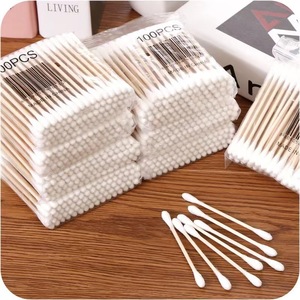 Alta calidad 100PCS <span class=keywords><strong>Limpiador</strong></span> <span class=keywords><strong>de</strong></span> oídos desechable Maquillaje Qtips Bamboo Stick Bastoncillos <span class=keywords><strong>de</strong></span> algodón - Product Image 3