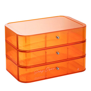 Desktop <b>Drawer</b> Cosmetic <b>Storage</b> Box <b>Stackable</b> Rectangle Green Solid Color For Desk Clutter Organization - Product Image 5