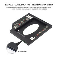 Caddy HDD SATA3 in Plastica da 9,5mm all'Ingrosso, Vassoio per 2° Disco Rigido, SATA 7+6 Pin per Alloggiamento Unità Ottica Laptop, Enclosure SSD HDD