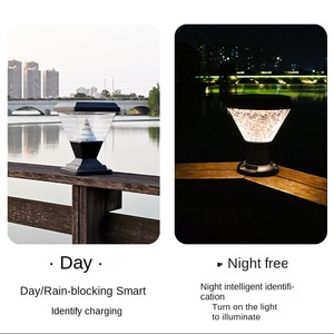 โคมไฟเสาพลังงานแสงอาทิตย์กันน้ำใช้กลางแจ้งโคมไฟตกแต่งสวนสำหรับภายนอกลานบ้านสนามหญ้าถนนมาลัยเสาไฟ - Product Image 6