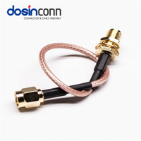 Connecteur SMA femelle traversant le panneau vers connecteur SMA mâle avec câble RG316, 50 ohms, 6 GHz