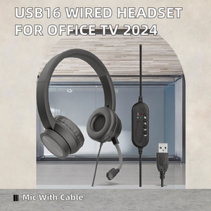 <span class=keywords><strong>Casque</strong></span> d'écoute filaire supra-auriculaire personnalisé USB16 en gros <span class=keywords><strong>avec</strong></span> micro d'interface 3.5mm <span class=keywords><strong>pour</strong></span> le bureau et la télévision en 2024 - Product Image 2