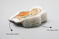 Éponge de cuisine en pulpe de bois Esun, écologique, imprimée de dessins animés, pour nettoyer la vaisselle, absorption d'eau forte de 500 % à 750 %