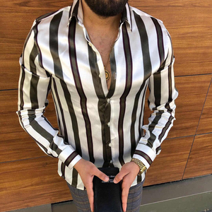 Atacado de Alta Qualidade T- Shirt Formal Business Casual Button up Shirts Men Dress Shirt - Product Image 2