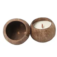 ESTICK Candle Making Thailand geschnitzte Holz docht Coconut Candle Bowls für Kerze