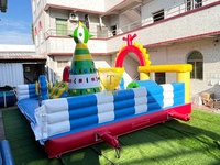 Parcours d'obstacles gonflable géant avec toboggan rebondissant pour événements et divertissements