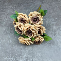 Bouquet de roses artificielles fait main à 9 têtes, centre de table, fleur en soie, rose diamant pour la photographie de mariage à domicile