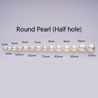 Perles rondes en vrac de qualité 3A en gros 4-12mm 37cm Brins de perles d'eau douce naturelles plates lustrées