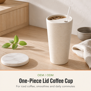 Vente en gros de tasses à <span class=keywords><strong>caf</strong></span>é en céramique de 18 oz, faites à la main, à motif crème mouchetée, avec couvercle monobloc et logo personnalisé, pour <span class=keywords><strong>caf</strong></span>é - Product Image 4