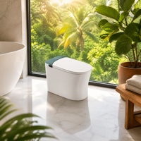 WC intelligent économique pour salle de bain avec bidet intégré, chasse d'eau automatique, ensemble WC monobloc en céramique pour acheteurs en gros