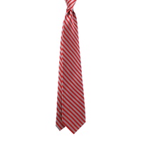 Logo basculant fait à la main en Chine en gros cravate rouge gris rayé de haute qualité 100% soie tissé hommes cravates personnalisées pour les écoles