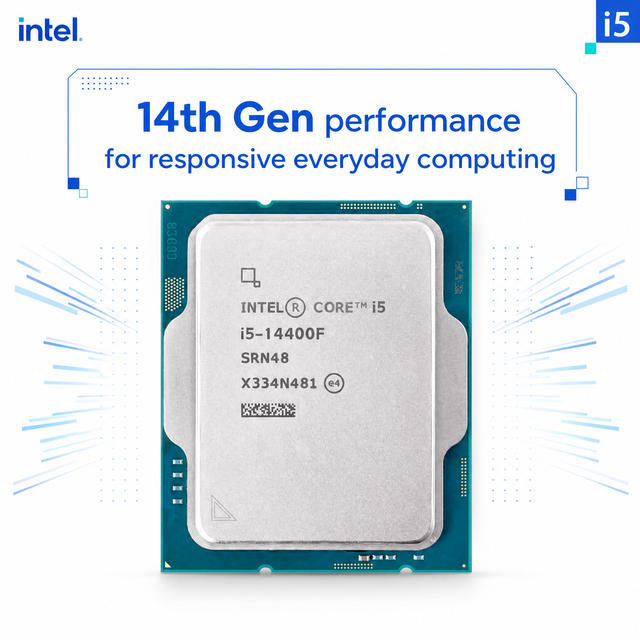 Wholesale Core I5-14400 Desktop CPU 65W Low Power 20MB Cache for Office & Assembled Computer System Desktop Gaming in Stock