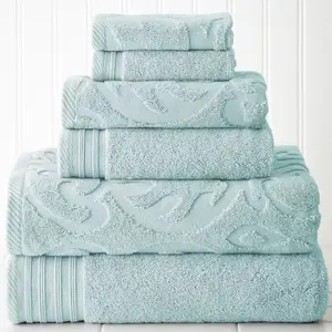 Asciugamano da bagno jacquard hotel bianco personalizzato in cotone goffrato set asciugamano spa di lusso