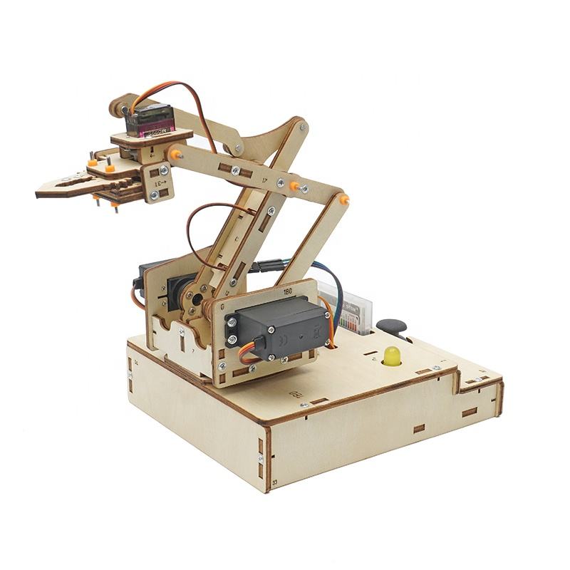 Science Education Kids Plywood DIY Program Intelligent Robot Arm Toys