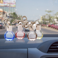 Diffuseur d'arômes en bois suspendu pour voiture, 8ml 10ml, désodorisant en cube, flacon de parfum givré avec bouchon à vis, vente en gros