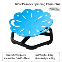 Chaise tournante sensorielle phosphorescente pour enfants, siège pivotant pour tout-petits, base robuste en plastique et métal, tabouret d'équilibre intérieur/extérieur