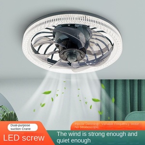 Plafonnier Rond E27 avec Télécommande, Ventilateur de Plafond pour Intérieur, Maison, LED, Bleu, Moderne, 30cm - Product Image 5