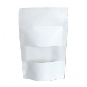 Sac d'emballage en papier kraft refermable écologique pour aliments secs 14x20cm Pack promotionnel - Product Image 3