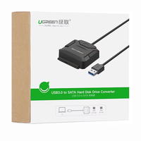 Cable Adaptador UGREEN CR108 SATA a USB 3.0, Convertidor de Disco Duro SATA de 3.5 y 2.5 Pulgadas, Compatible con UASP con Puerto de Carga