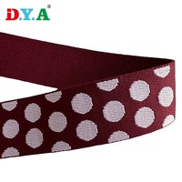 Ruban Jacquard à Pois en Polyester Tissé Plat à Prix de Gros, Sangle à Motif Personnalisé pour Sac à Dos, Sac et Ceinture de Bagage