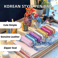Étui à crayons laser rectangulaire, pochette à stylos avec fermeture éclair, sac de papeterie de style coréen pour l'école et le bureau
