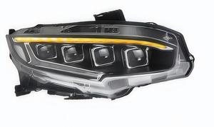 Phare LED de Pièce <span class=keywords><strong>Automobile</strong></span> pour Honda Civic 10e Gén. 2016-2021 <span class=keywords><strong>FK</strong></span> Type R JDM avec Clignotant Dynamique, Feux de Route et Feux de Jour (DRL) - Product Image 2