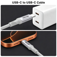 Câble USB PD 100W tressé en alliage d'aluminium compatible avec ordinateur portable, moniteur, téléphone portable