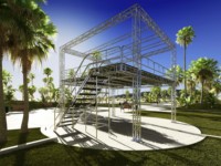 Estructura de Exhibición Portátil de Doble Capa de Aluminio y Acero F34, Soporte de Publicidad con Tubo Principal de Esquina de 90 Grados de 50*3 mm
