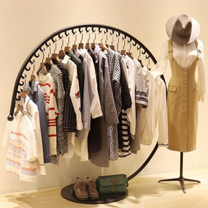 K Metal Garment Display Rack Arc Clothes <b>Hanger</b> <b>Stand</b> Double Tier Storage Organizer for Bathroom Balcony Retail Showroom - Product Image 6