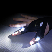 Guantes de Pesca de Medio Dedo con Linterna LED, Impermeables, para Senderismo, Campamento, Pesca, Rescate, Supervivencia, Iluminación, Reparación de Automóviles