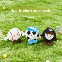 Porte-clés en peluche unisexe en forme de ballon de football, rembourré en coton PP, accessoire de voyage, pendentif, best-seller, vente en gros