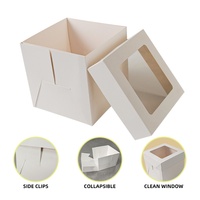 Sunshine Factory Custom White 12*12*12 Paperboard Folders Cake Box Matt Lamination Recyclable Bakery Wedding Candy Gift Food Use