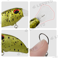 LETOYO Mini leurre à manivelle Leurre de pêche 2.8g 30mm Leurres de pêche à l'achigan 3D Simuiation Eyes Slow Sinking Wobbler Artificial Crank Bait