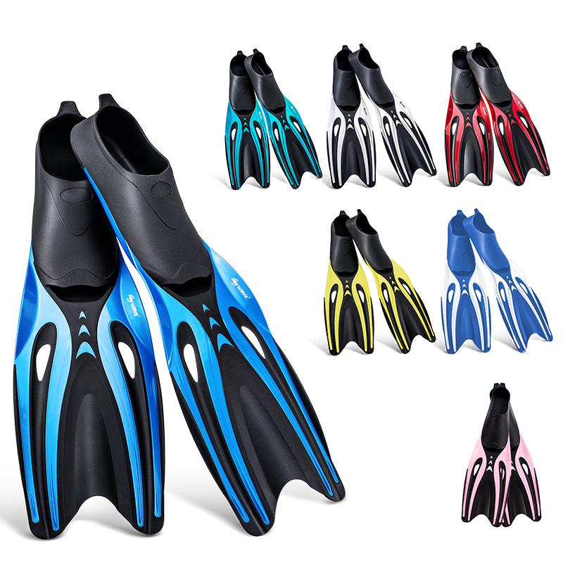 WAVE snorkel fins portable diving flipper snorkel gear foot pocket high quality long swimming snorkeling for fisherman kids fins