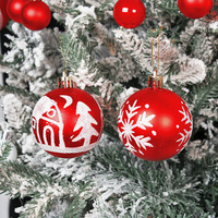 Ensemble de boules de Noël de luxe en PET, décorations de sapin peintes et incassables avec cordon de suspension pour les fêtes, mariages et cadeaux