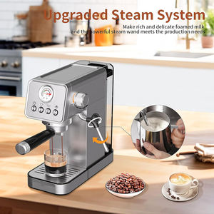 Macchina per Caffè Espresso in Acciaio Inox con Sistema di Infusione e Funzione Schiuma Latte, 15 Bar di Pressione per Uso Domestico in Piccole Cucine - Product Image 3