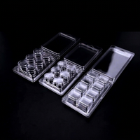 Boîtes à bougies transparentes en blister carrées à 6/8 compartiments, personnalisables en direct d'usine, avec couvercle, contenants en plastique de qualité alimentaire