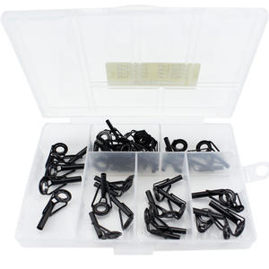 40 pièces de guides d'embout noirs pour la construction et la réparation de cannes à pêche spinning et casting, anneaux de ligne en acier inoxydable - Product Image 4