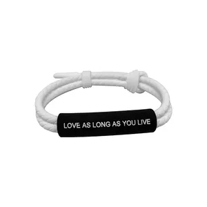 P207 wholesale personalized custom fashion white and black silicone wristband bracelet