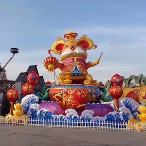 Chilong 2025 Linterna Irregular de Estilo Étnico Grande para Exhibición en Centros Comerciales, con Forma de Muñeco de Nieve Navideño, Iluminación Festiva - Product Image 3